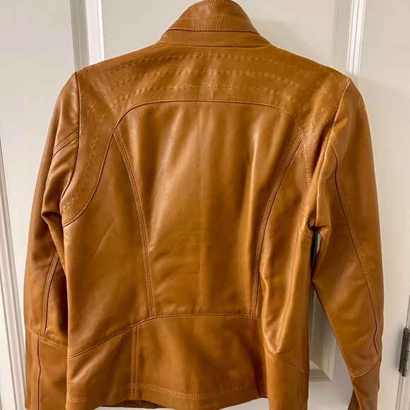 Quince Leather Jacket in Dark Cognac Brown - Picture 8 of 10